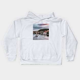 SCENERY 40 - Sunset City Bridge Lake Evening Kids Hoodie